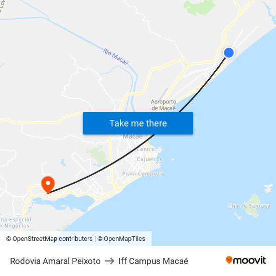 Rodovia Amaral Peixoto to Iff Campus Macaé map