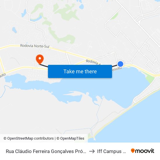 Rua Cláudio Ferreira Gonçalves Próximo Ao 310 to Iff Campus Macaé map