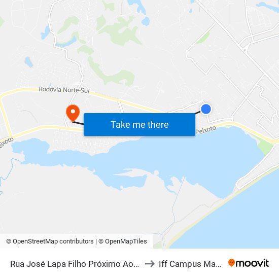 Rua José Lapa Filho Próximo Ao 212 to Iff Campus Macaé map