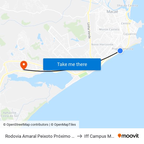 Rodovia Amaral Peixoto Próximo Ao 944 to Iff Campus Macaé map