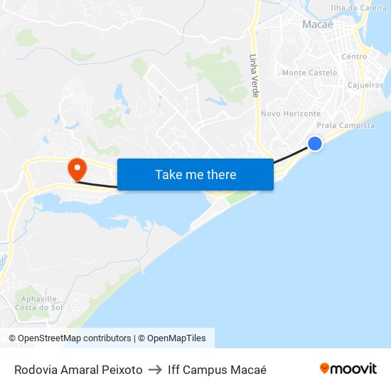 Rodovia Amaral Peixoto to Iff Campus Macaé map