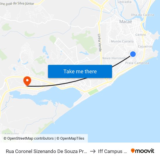 Rua Coronel Sizenando De Souza Próximo Ao 714 to Iff Campus Macaé map