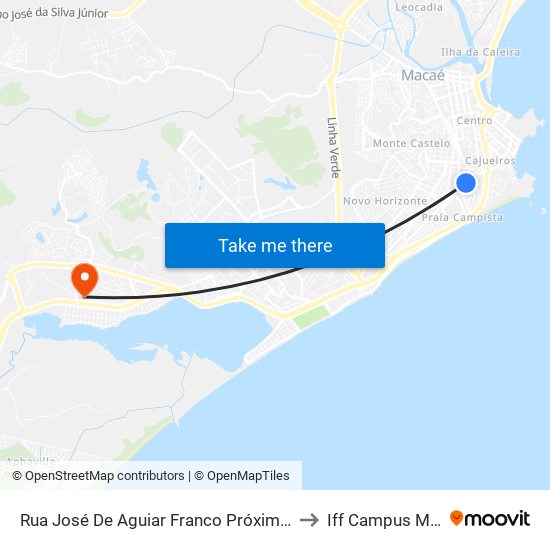Rua José De Aguiar Franco Próximo Ao 179 to Iff Campus Macaé map