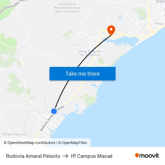 Rodovia Amaral Peixoto to Iff Campus Macaé map