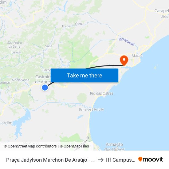 Praça Jadylson Marchon De Araújo - Mataruna (Ônibus) to Iff Campus Macaé map
