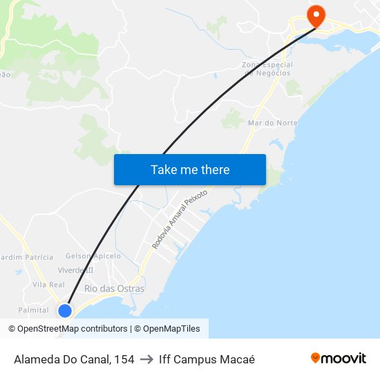 Alameda Do Canal, 154 to Iff Campus Macaé map