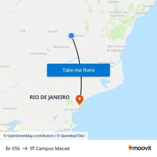 Br-356 to Iff Campus Macaé map