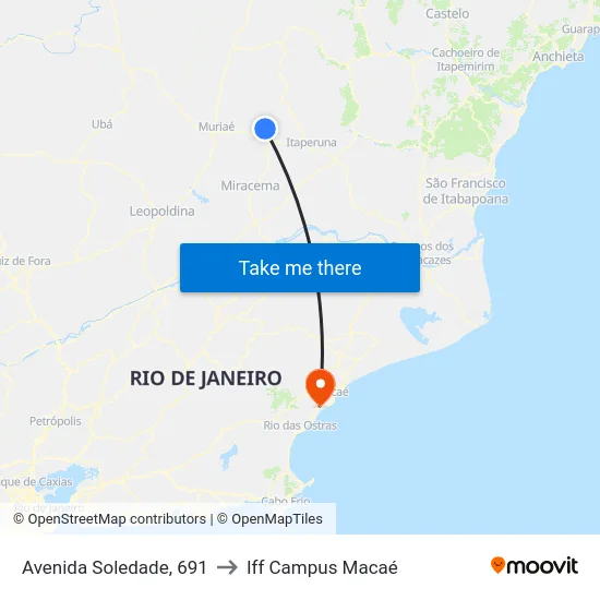 Avenida Soledade, 691 to Iff Campus Macaé map
