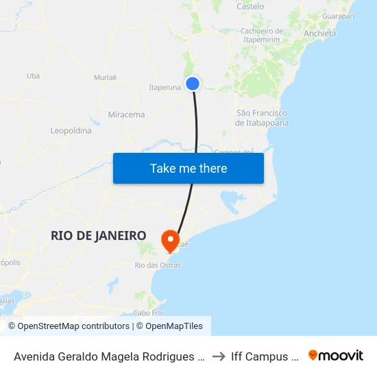 Avenida Geraldo Magela Rodrigues (Rj-186), 2710 to Iff Campus Macaé map