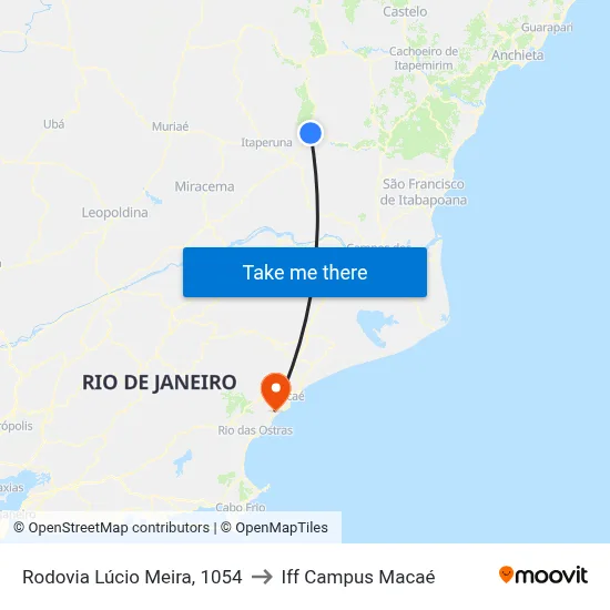 Rodovia Lúcio Meira, 1054 to Iff Campus Macaé map