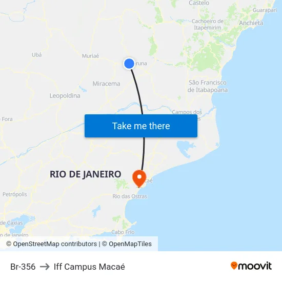Br-356 to Iff Campus Macaé map