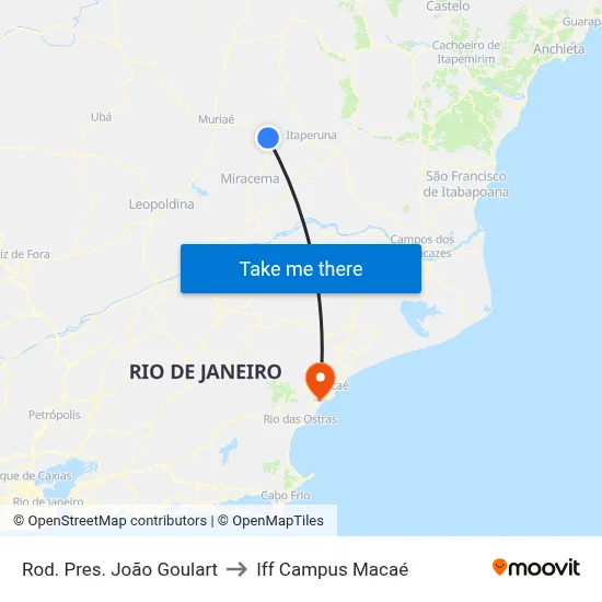 Rod. Pres. João Goulart to Iff Campus Macaé map