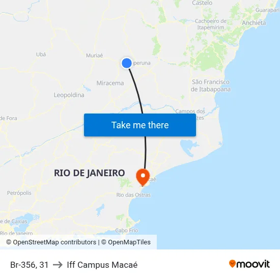 Br-356, 31 to Iff Campus Macaé map
