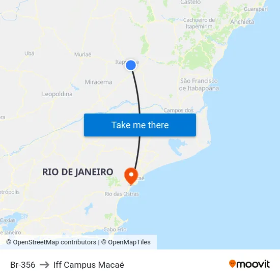Br-356 to Iff Campus Macaé map