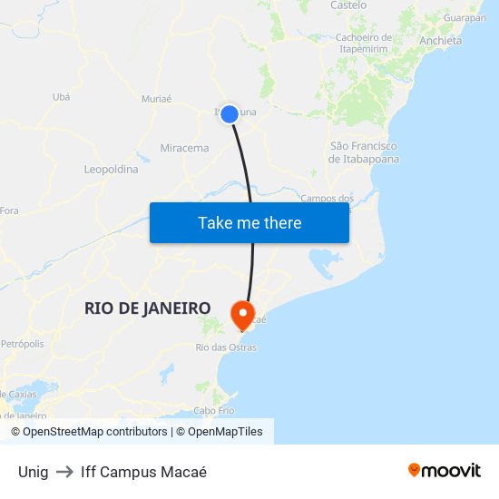 Unig to Iff Campus Macaé map