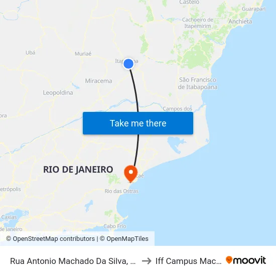 Rua Antonio Machado Da Silva, 246 to Iff Campus Macaé map