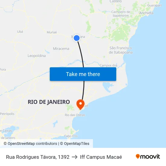 Rua Rodrigues Távora, 1392 to Iff Campus Macaé map