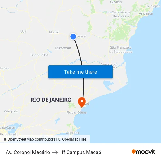 Av. Coronel Macário to Iff Campus Macaé map