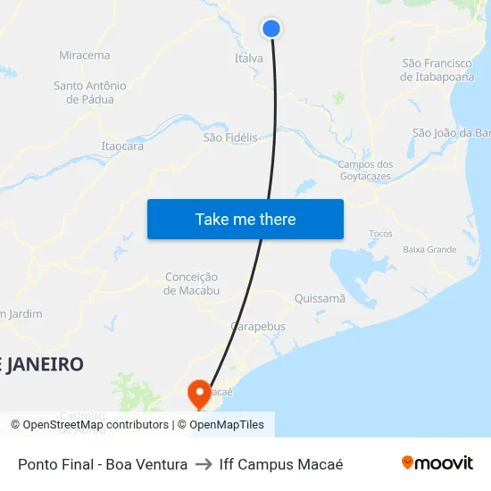 Ponto Final - Boa Ventura to Iff Campus Macaé map