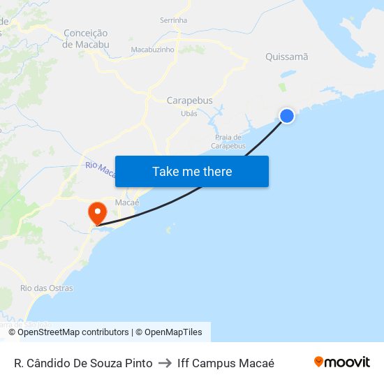 R. Cândido De Souza Pinto to Iff Campus Macaé map