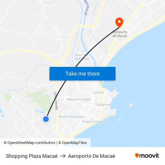 Shopping Plaza Macaé to Aeroporto De Macaé map