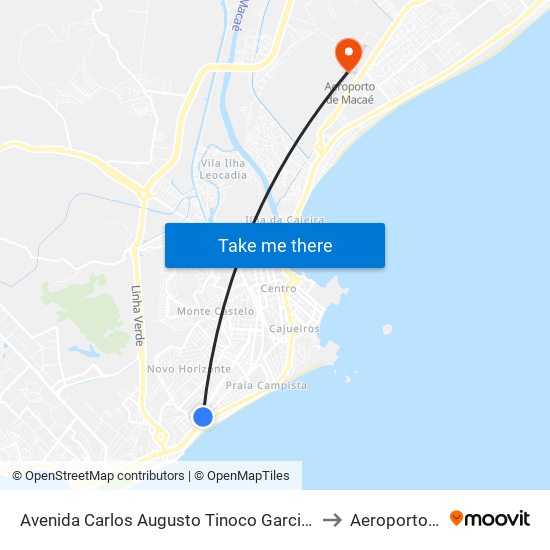 Avenida Carlos Augusto Tinoco Garcia, 1546 | Extra Supermercado to Aeroporto De Macaé map