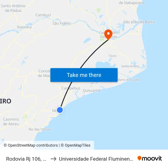 Rodovia Rj 106, 2800 to Universidade Federal Fluminense - Uff map