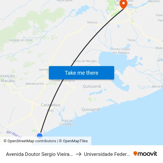 Avenida Doutor Sergio Vieira De Mello Próximo Ao 625 to Universidade Federal Fluminense - Uff map