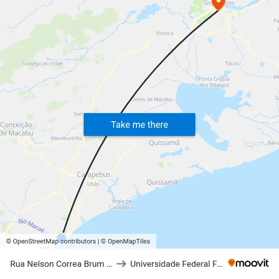 Rua Nelson Correa Brum Próximo Ao 643 to Universidade Federal Fluminense - Uff map