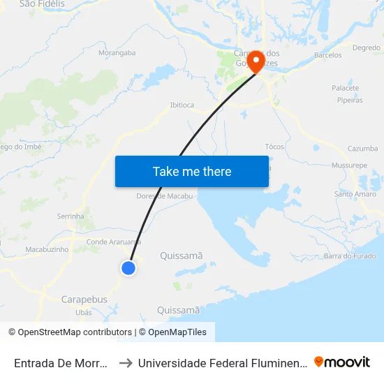 Entrada De Morro Alto to Universidade Federal Fluminense - Uff map