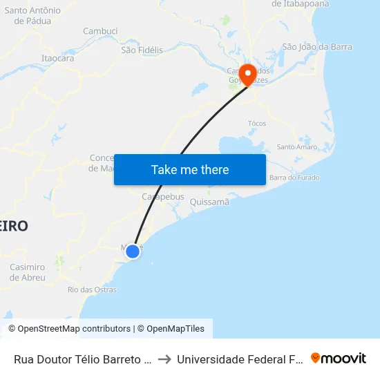 Rua Doutor Télio Barreto Próximo Ao 576 to Universidade Federal Fluminense - Uff map