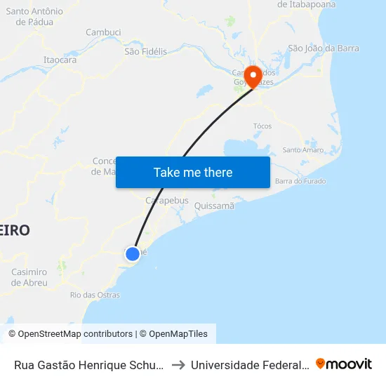 Rua Gastão Henrique Schueler Próximo Ao 1120 to Universidade Federal Fluminense - Uff map