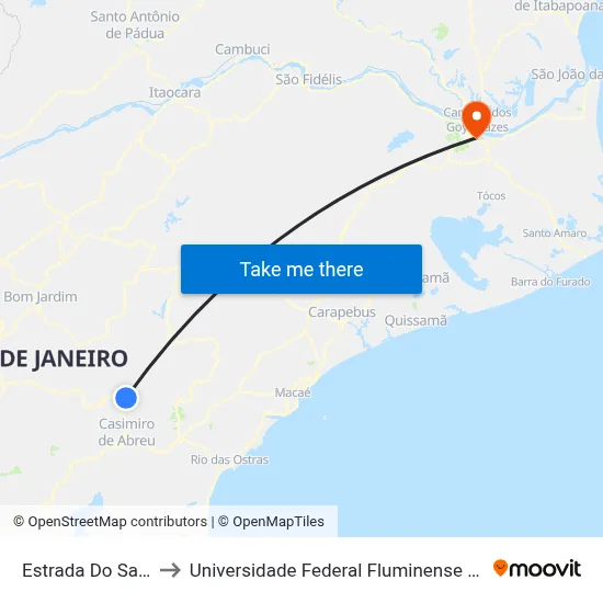 Estrada Do Sana to Universidade Federal Fluminense - Uff map