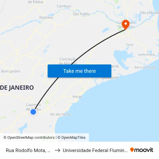 Rua Rodolfo Mota, 277-309 to Universidade Federal Fluminense - Uff map