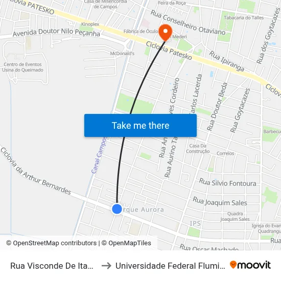 Rua Visconde De Itaboraí, 634 to Universidade Federal Fluminense - Uff map