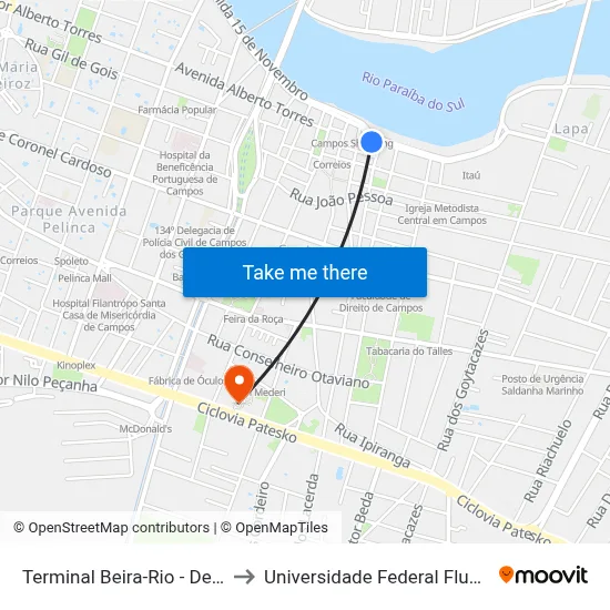 Terminal Beira-Rio - Desembarque to Universidade Federal Fluminense - Uff map