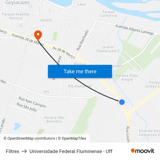Filtrex to Universidade Federal Fluminense - Uff map