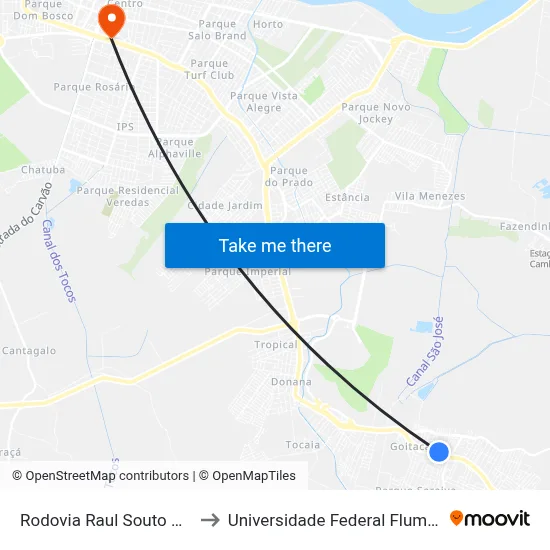 Rodovia Raul Souto Maior, 250 to Universidade Federal Fluminense - Uff map
