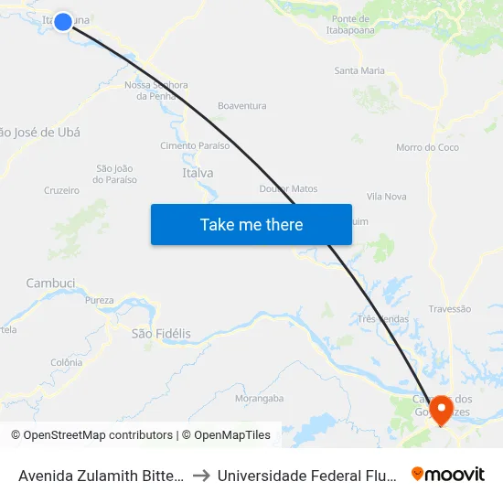 Avenida Zulamith Bittencourt, 138 to Universidade Federal Fluminense - Uff map