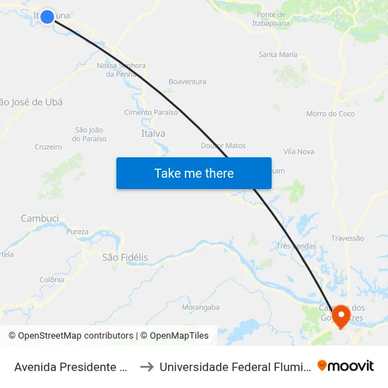 Avenida Presidente Dutra, 263 to Universidade Federal Fluminense - Uff map