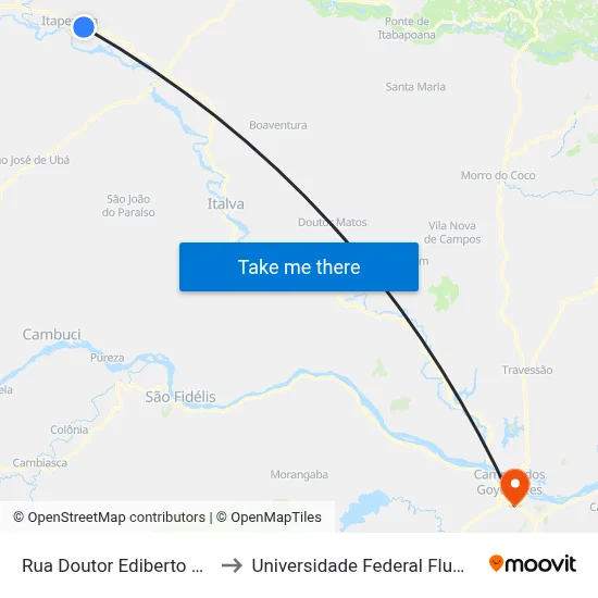Rua Doutor Ediberto Souza, 185 to Universidade Federal Fluminense - Uff map