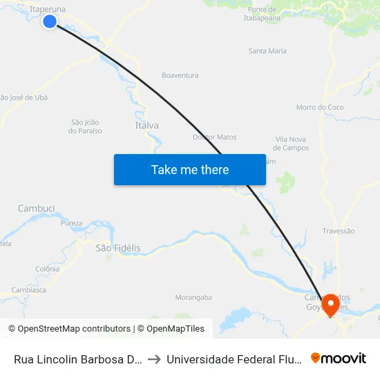 Rua Lincolin Barbosa De Castro, 35 to Universidade Federal Fluminense - Uff map