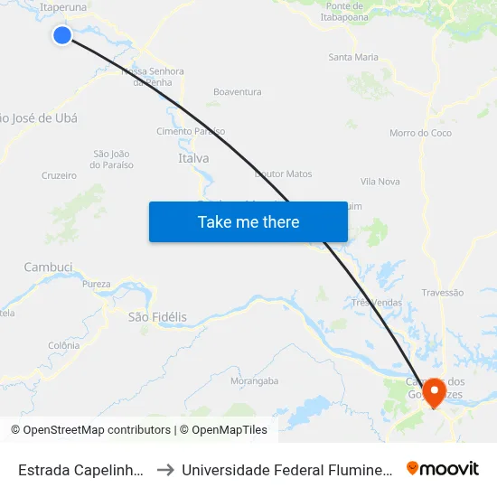 Estrada Capelinha, 183 to Universidade Federal Fluminense - Uff map
