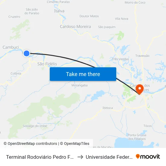 Terminal Rodoviário Pedro Ferreira De Oliveira (Pureza) to Universidade Federal Fluminense - Uff map