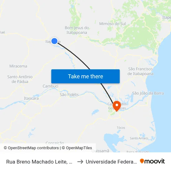 Rua Breno Machado Leite, 9| Ponto Final - Vinhosa to Universidade Federal Fluminense - Uff map