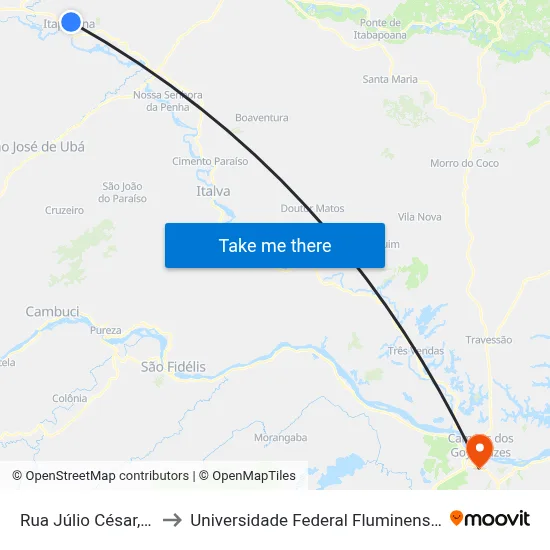 Rua Júlio César, 902 to Universidade Federal Fluminense - Uff map