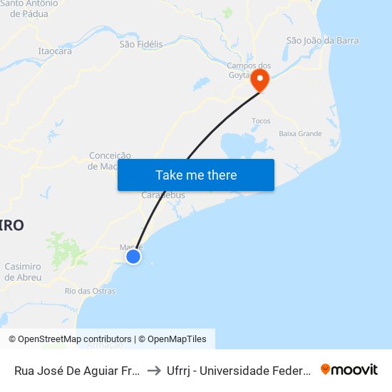 Rua José De Aguiar Franco Próximo Ao 179 to Ufrrj - Universidade Federal Rural Do Rio De Janeiro map