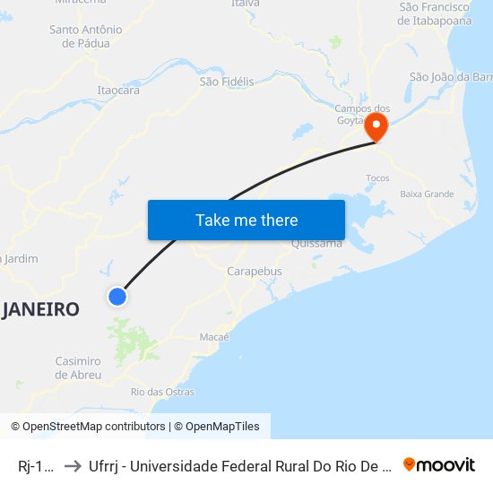 Rj-162 to Ufrrj - Universidade Federal Rural Do Rio De Janeiro map