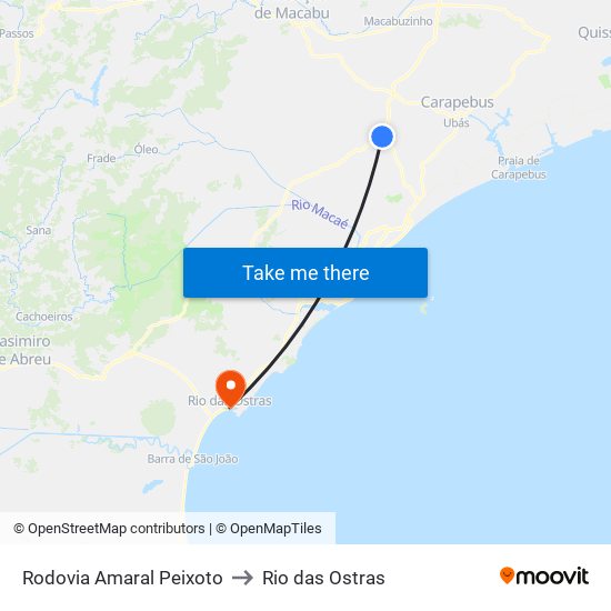 Rodovia Amaral Peixoto to Rio das Ostras map