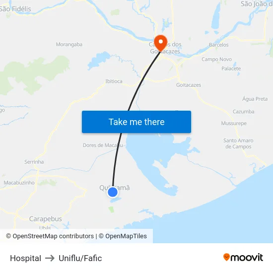 Hospital to Uniflu/Fafic map